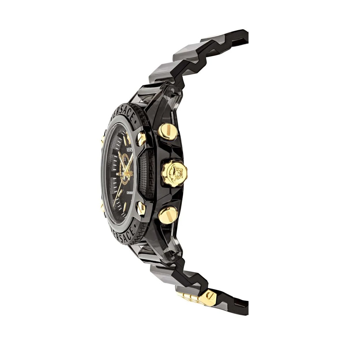  Shop Authentic Versace Icon Active Chronograph Black Dial Black Steel Strap Watch for Men - VEZ700421 - Luxxuri