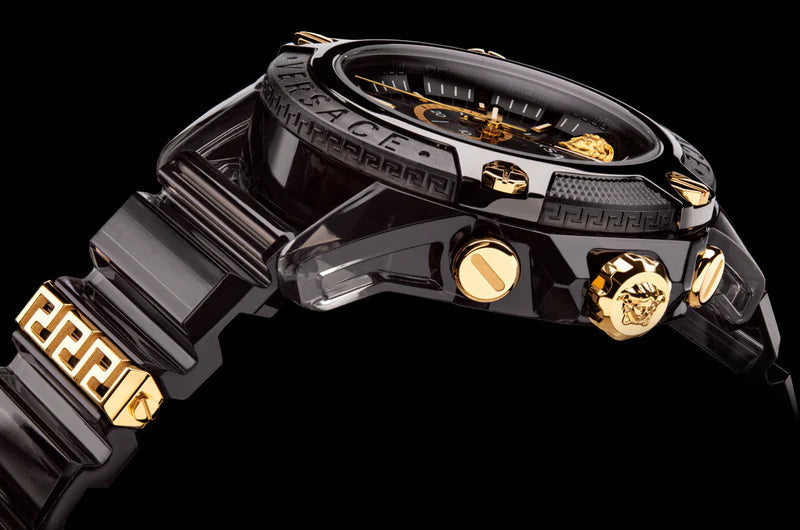  Shop Authentic Versace Icon Active Chronograph Black Dial Black Steel Strap Watch for Men - VEZ700421 - Luxxuri