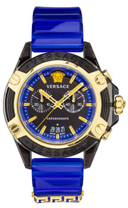  Shop Authentic Versace Icon Active Chronograph Black Dial Blue Rubber Strap Watch For Men  VEZ700521 - Luxxuri