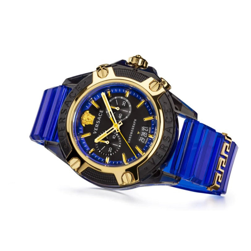  Shop Authentic Versace Icon Active Chronograph Black Dial Blue Rubber Strap Watch For Men  VEZ700521 - Luxxuri
