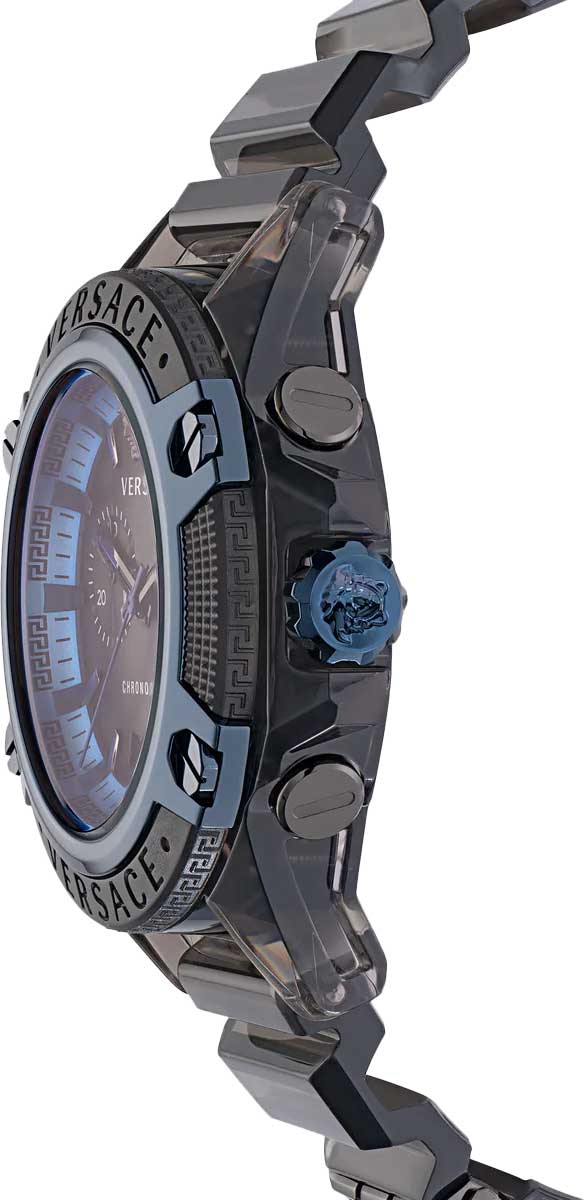  Shop Authentic Versace icon Active Chronograph Black Dial Black Silicone Strap Watch For Men - VEZ700622 - Luxxuri