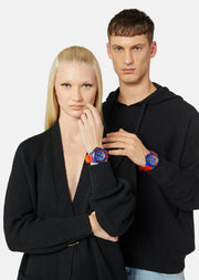 Shop Authentic Versace Icon Active Chronograph Quartz Blue Dial Orange Rubber Strap Watch For Men - VEZ700922 - Luxxuri