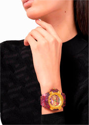  Shop Authentic Versace Icon Active Chronograph Quartz Gold Dial Red Leather Strap Watch For Men - VEZ701222 - Luxxuri