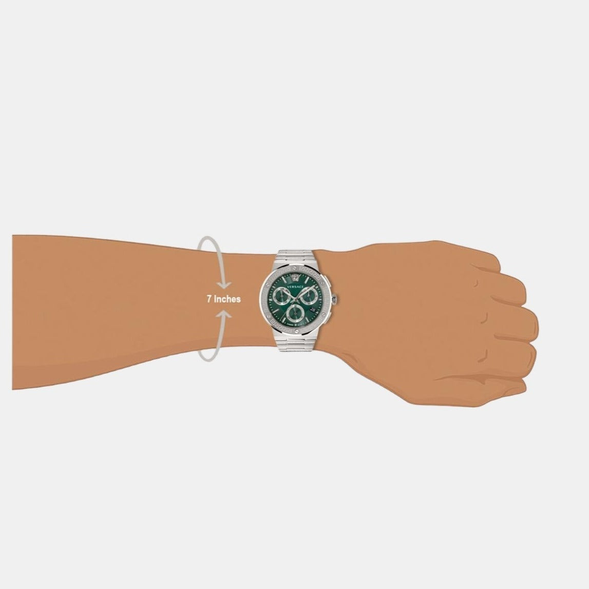  Shop Authentic Versace Grace Chronograph Quartz Green Dial Silver Steel Strap Watch For Men - VEZ900121 - Luxxuri