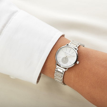  Shop Authentic Michael Kors Portia Quartz Silver Dial Silver Steel Strap Watch For Women - MK3837 - Luxxuri