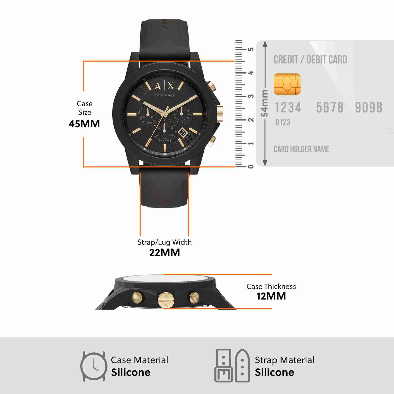  Shop Authentic Armani Exchange Outerbanks Chronograph Black Dial Black Steel Strap Watch For Men - AX7105 - Luxxuri