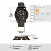  Shop Authentic Armani Exchange Outerbanks Chronograph Black Dial Black Steel Strap Watch For Men - AX7105 - Luxxuri
