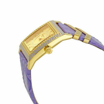  Shop Authentic Versace Day Glam Chronograph Gold Dial Purple Leather Strap Watch for Women - VQF040015 - Luxxuri
