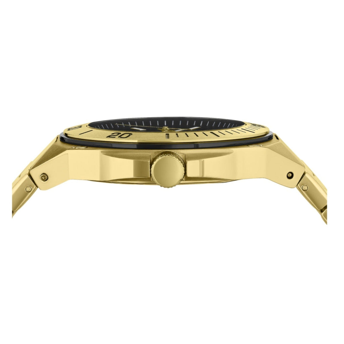  Shop Authentic Versace Chain Reaction Quartz Black Dial Two Tone Steel Strap Watch for Men - VEDY00619 - Luxxuri