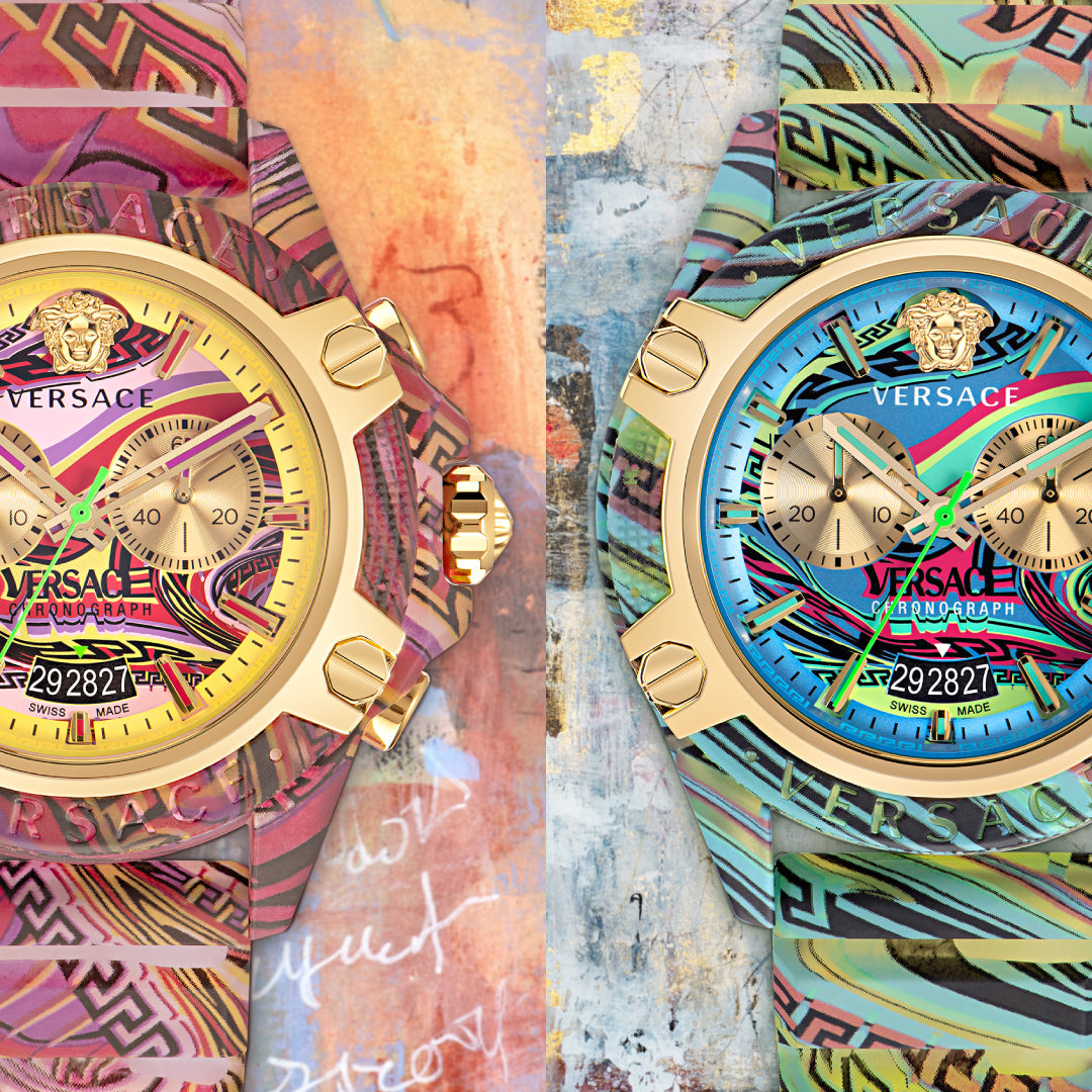  Shop Authentic Versace Icon Active Chronograph Quartz Gold Dial Red Leather Strap Watch For Men - VEZ701222 - Luxxuri