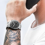  Shop Authentic Fossil Goodwin Chronograph Black Dial Silver Steel Strap Watch for Men - FS5412 - Luxxuri