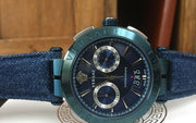  Shop Authentic Versace Aion Chronograph Blue Dial Blue Leather Strap Watch for Men - VBR070017 - Luxxuri