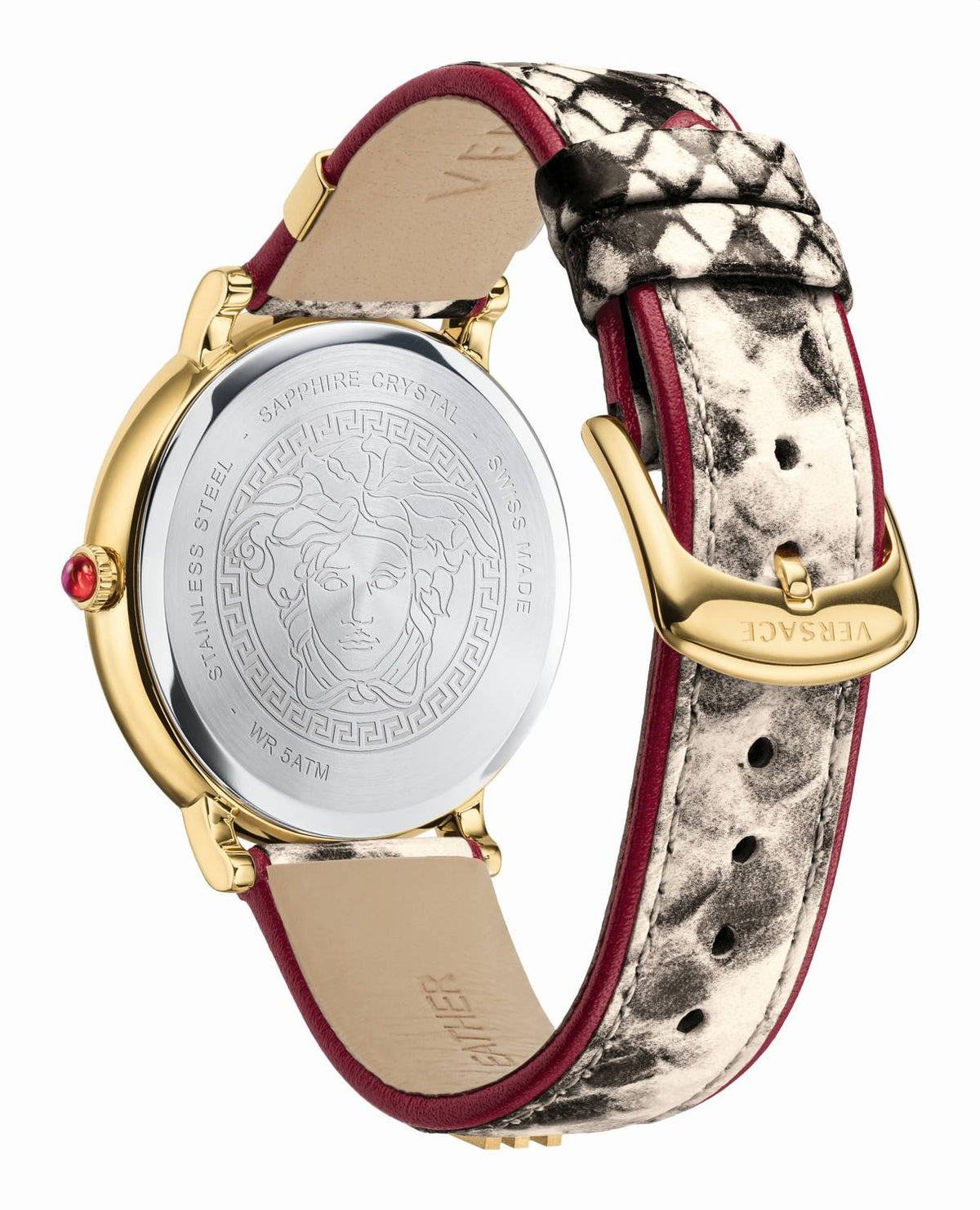  Shop Authentic Versace V Circle Quartz White Dial Brown Leather Strap Watch For Women - VBP08017 - Luxxuri
