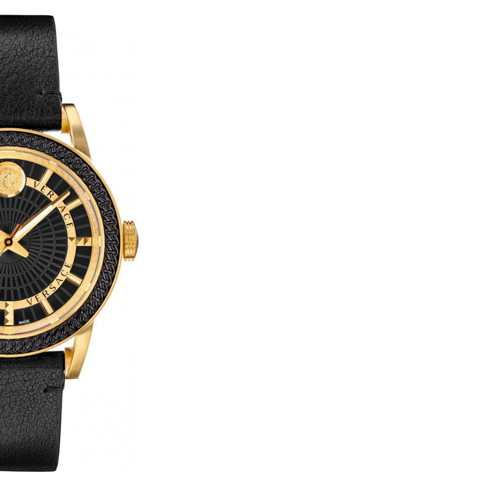  Shop Authentic Versace Code Quartz Black Dial Black Leather Strap Watch For Men - VEPO00320 - Luxxuri