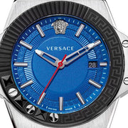  Shop Authentic Versace Chain Reaction Quartz Blue Dial Blue & Black Leather Strap Watch for Men - VEDY00119 - Luxxuri