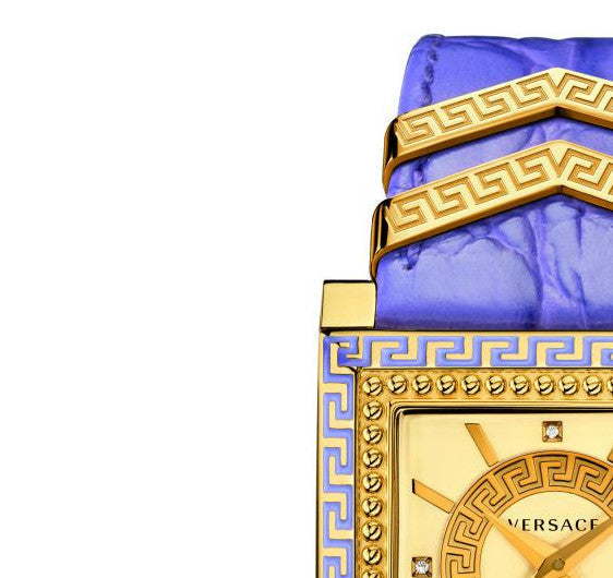  Shop Authentic Versace Day Glam Chronograph Gold Dial Purple Leather Strap Watch for Women - VQF040015 - Luxxuri