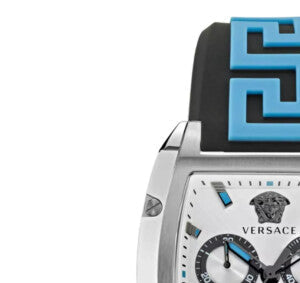  Shop Authentic Versace Dominus Chronograph Silver Dial Black Rubber Strap Watch For Men - VE6H00123 - Luxxuri