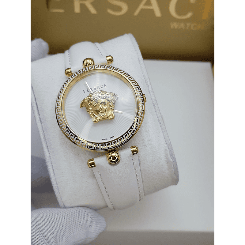  Shop Authentic Versace Palazzo Empire White Dial White Leather Strap Watch for Women - VCO040017 - Luxxuri
