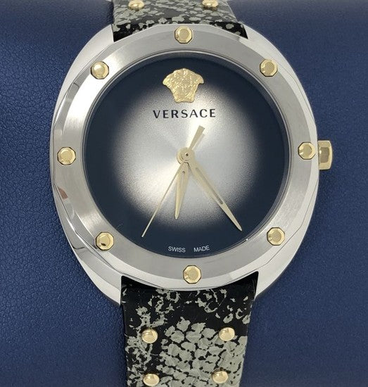  Shop Authentic Versace Shadov Quartz Silver Dial Snakeskin Green Leather Strap Watch for Women - VEBM00718 - Luxxuri
