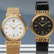 Shop Authentic Versace Meander Greca White Dial Gold Mesh Bracelet Watch for Women - VELW00820 - Luxxuri