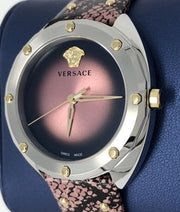  Shop Authentic Versace Shadov Pink Dial Pink Leather Strap Watch for Women - VEBM00818 - Luxxuri