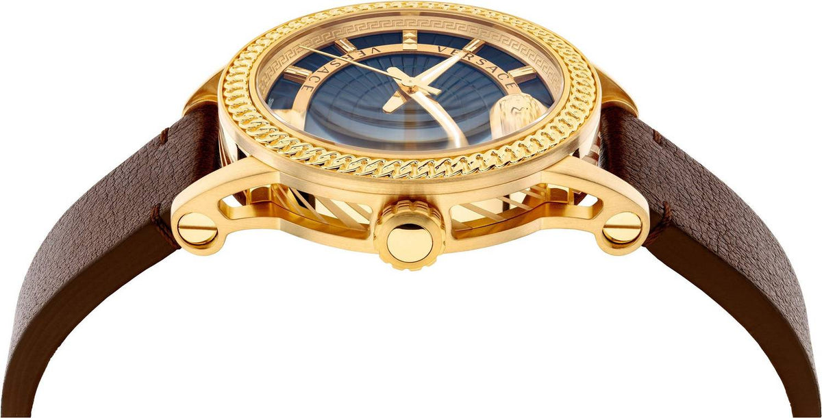  Shop Authentic Versace Code Quartz Blue Dial Brown Leather Strap Watch For Men - VEPO00220 - Luxxuri