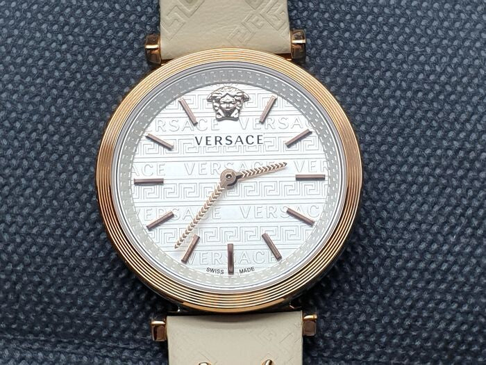  Shop Authentic Versace V-Twist White Dial White Leather Strap Watch for Women - VELS00419 - Luxxuri