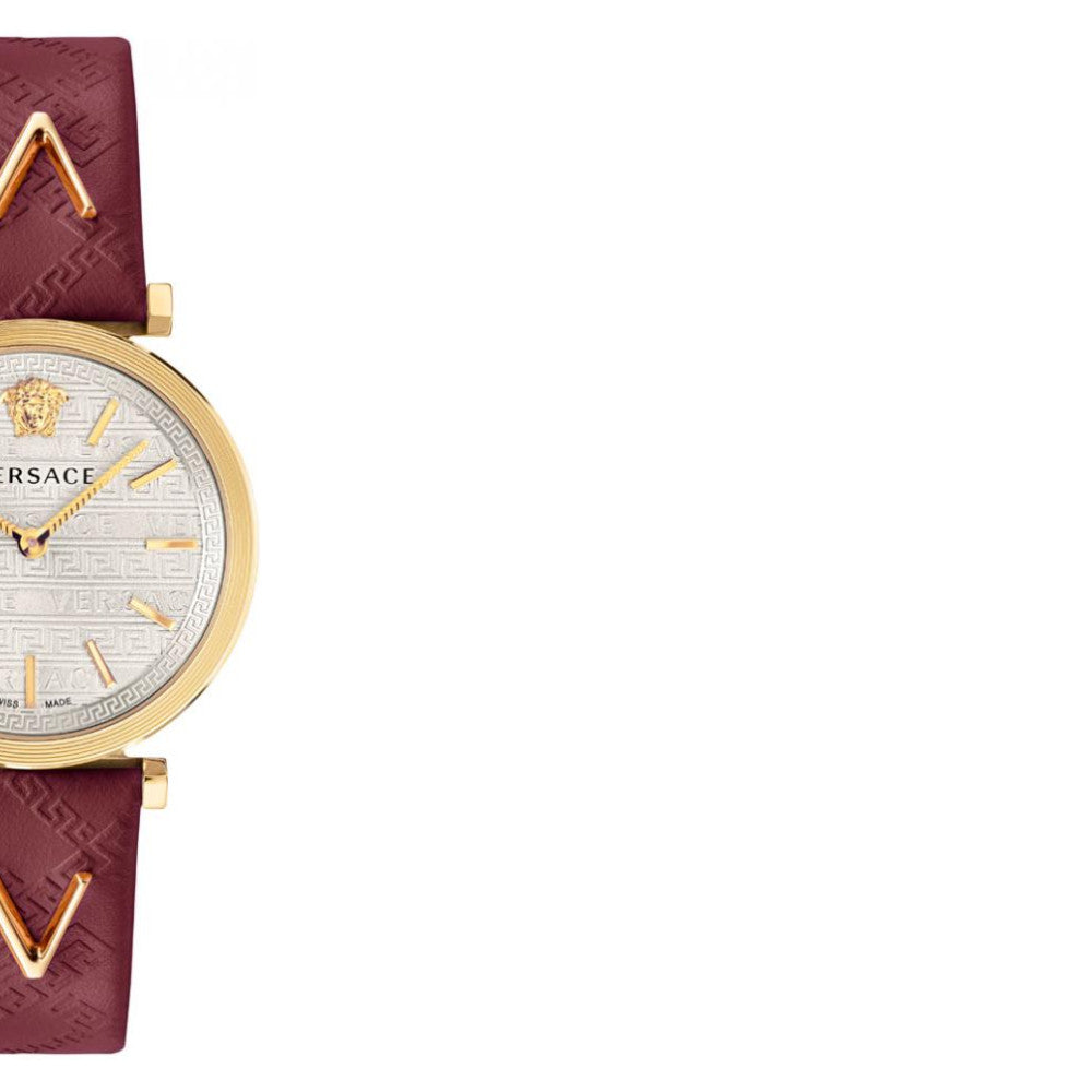  Shop Authentic Versace V-Twist Silver Dial Red Leather Strap Watch for for Women - VELS00519 - Luxxuri