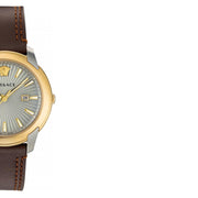  Shop Authentic Versace V-Urban Quartz Grey Dial Brown Leather Strap Watch for Men - VELQ00219 - Luxxuri