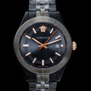  Shop Authentic Versace Hellenyium Analog Black Dial Black Steel Strap Watch For Men - VEVK00320 - Luxxuri