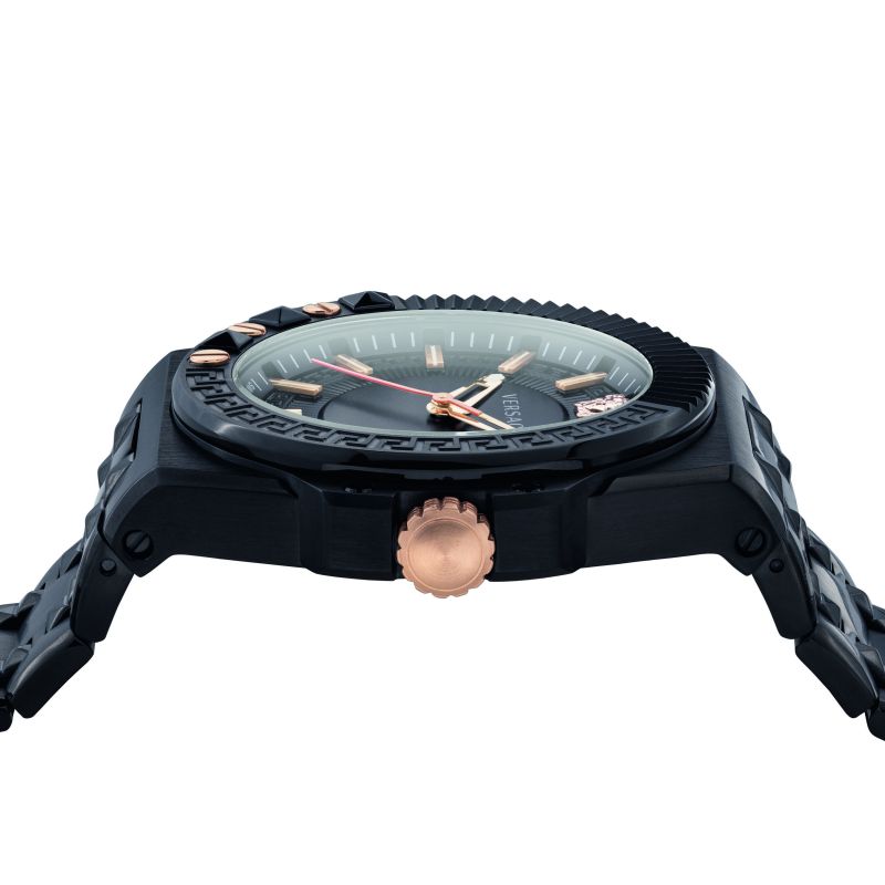  Shop Authentic Versace Chain Reaction Quartz Black Dial Black Steel Strap Watch for Men - VEDY00719 - Luxxuri