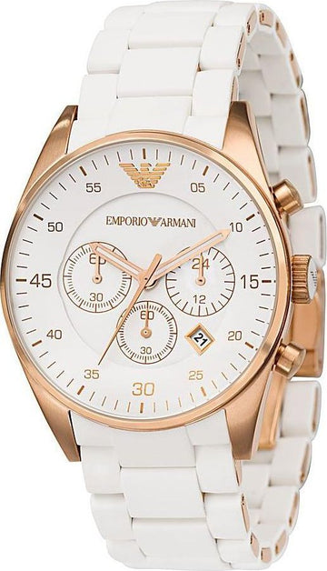 Shop Authentic Emporio Armani Sportivo White Dial White Rubber Strap Watch For Men - AR5919 - Luxxuri