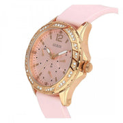 Shop Authentic Guess Sparkling Diamonds Pink Dial Pink Rubber Strap Watch for Women - W0032L9 - Luxxuri