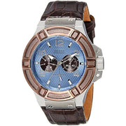  Shop Authentic Guess Rigor Analogue Quartz Blue Dial Brown Leather Strap Watch For Men - W0040G10 - Luxxuri