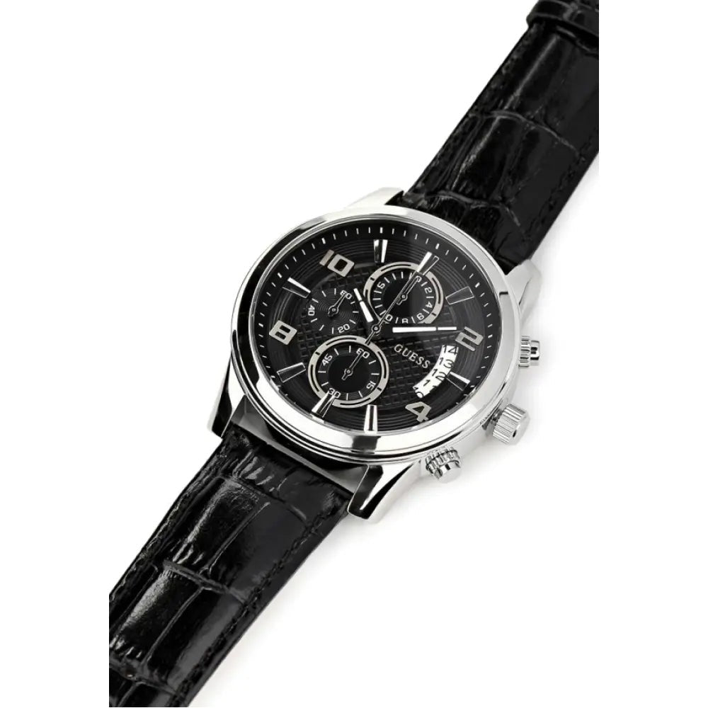  Shop Authentic Guess Exec Chronograph Quartz Black Dial Black Leather Strap Watch for Men - W0076G1 - Luxxuri