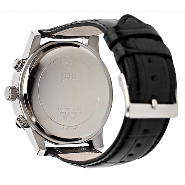  Shop Authentic Guess Exec Chronograph Quartz Black Dial Black Leather Strap Watch for Men - W0076G1 - Luxxuri