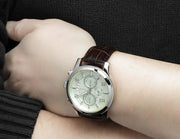  Shop Authentic Guess Exec Chronograph White Dial Brown Leather Strap Watch For Men - W0076G2 - Luxxuri