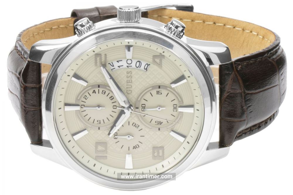  Shop Authentic Guess Exec Chronograph White Dial Brown Leather Strap Watch For Men - W0076G2 - Luxxuri