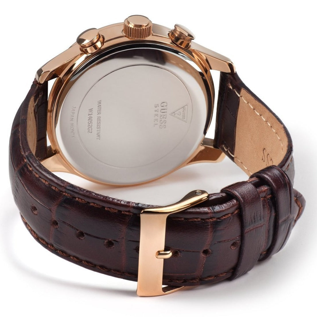  Shop Authentic Guess Exec Chronograph Brown Dial Brown Leather Strap Watch For Men - W0076G4 - Luxxuri