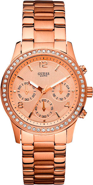  Shop Authentic Guess Mini Spectrum Quartz Rose Gold Dial Rose Gold Steel Strap Watch For Women - W0122L3 - Luxxuri