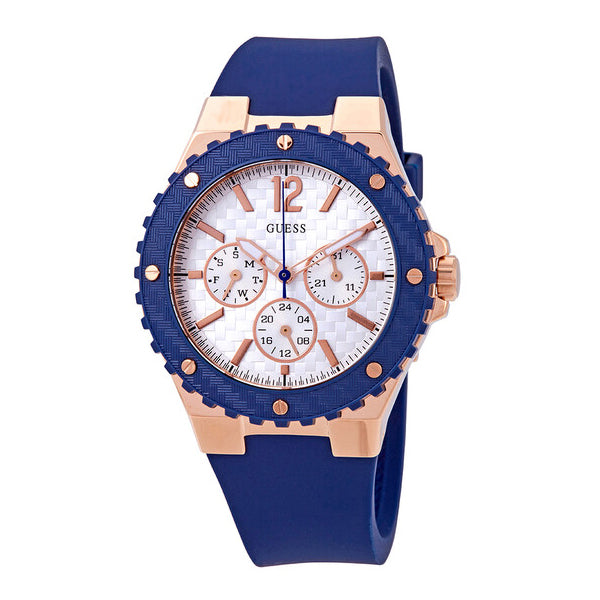  Shop Authentic Guess Overdrive White Dial Blue Rubber Strap Watch for Women - W0149L5 - Luxxuri
