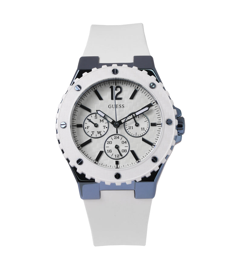  Shop Authentic Guess Overdrive Chronograph White Dial White Rubber Strap Watch for Women - W0149L6 - Luxxuri