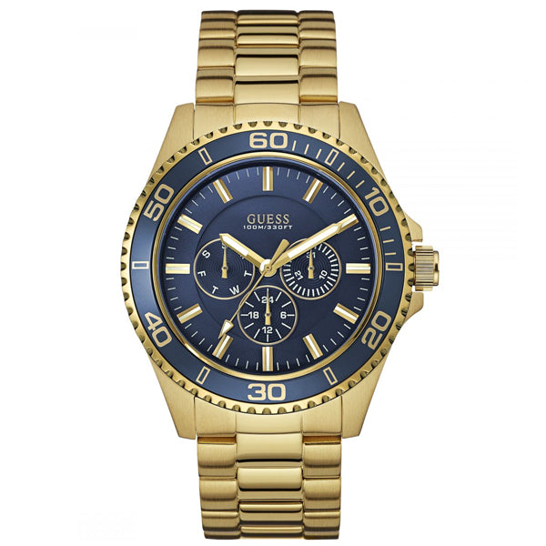  Shop Authentic Guess Chaser Multifunction Blue Dial Gold Steel Strap Watch for Men - W0172G5 - Luxxuri