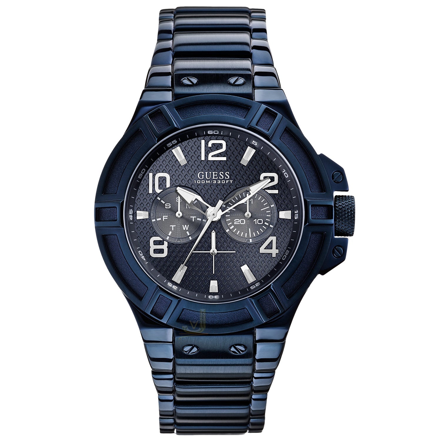  Shop Authentic Guess Rigor Multifunction Black Dial Blue Steel Strap Watch for Men - W0218G4 - Luxxuri
