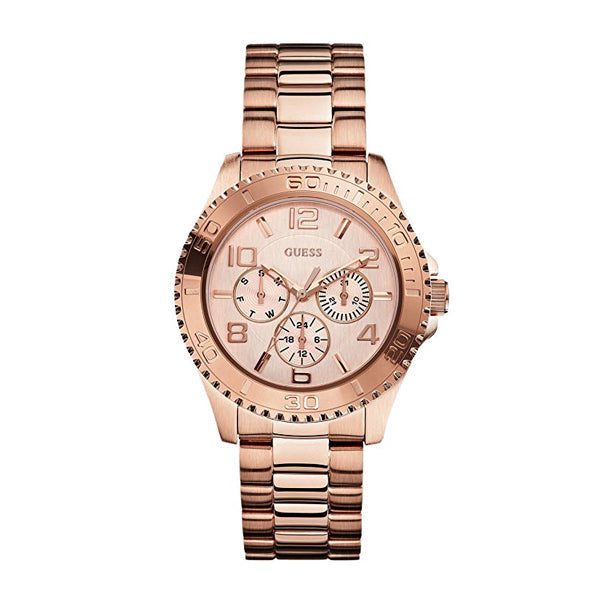  Shop Authentic Guess BFF Multifunction Rose Gold Dial Rose Gold Steel Strap Watch for Women - W0231L4 - Luxxuri