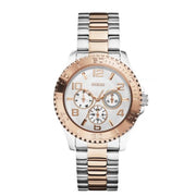  Shop Authentic Guess BFF Multifunction Silver Dial Two Tone Steel Strap Watch for Women - W0231L5 - Luxxuri