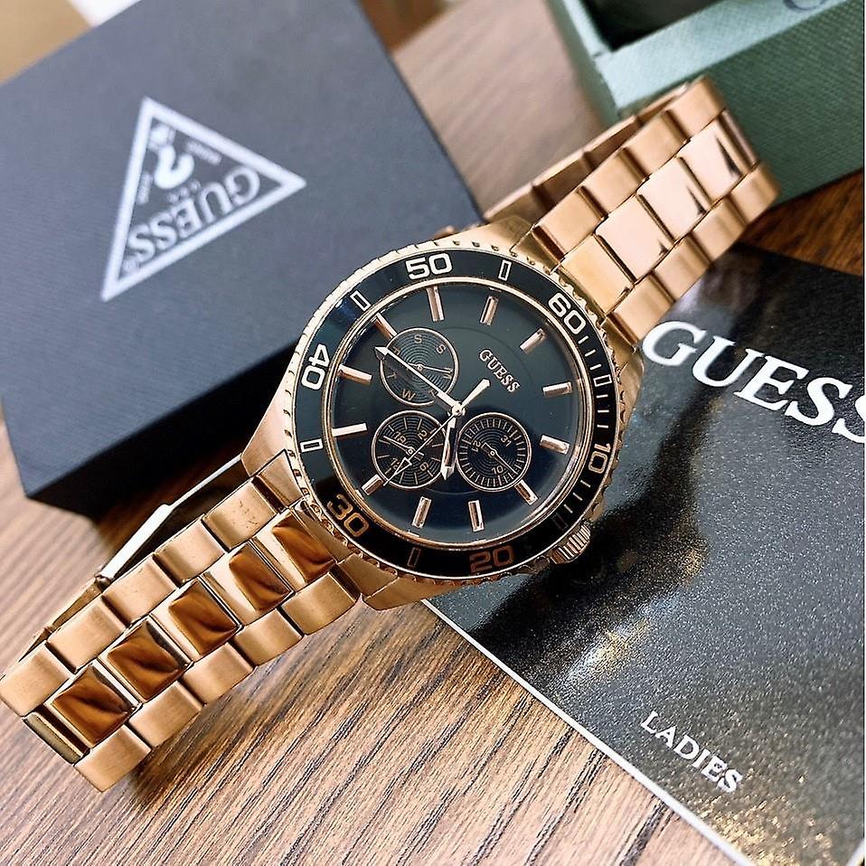  Shop Authentic Guess Chaser Chronograph Black Dial Gold Steel Strap Watch for Men - W0170G2 - Luxxuri