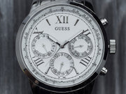  Shop Authentic Guess Sunrise Multifunction Quartz White Dial Silver Steel Strap Watch For Women - W0330L3 - Luxxuri