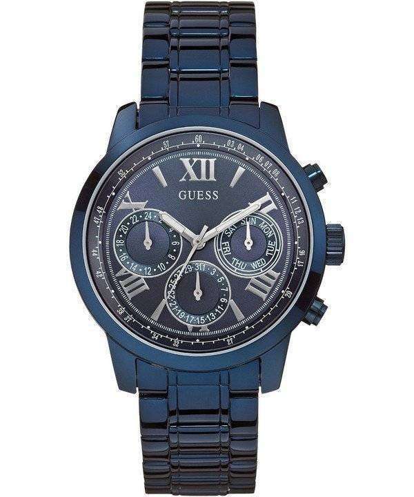  Shop Authentic Guess Chronograph Multifunction Blue Dial Blue Steel Strap Watch For Women - W0330L6 - Luxxuri