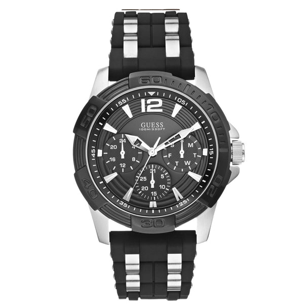  Shop Authentic Guess Oasis Black Dial Black Rubber Strap Watch for Men - W0366G1 - Luxxuri